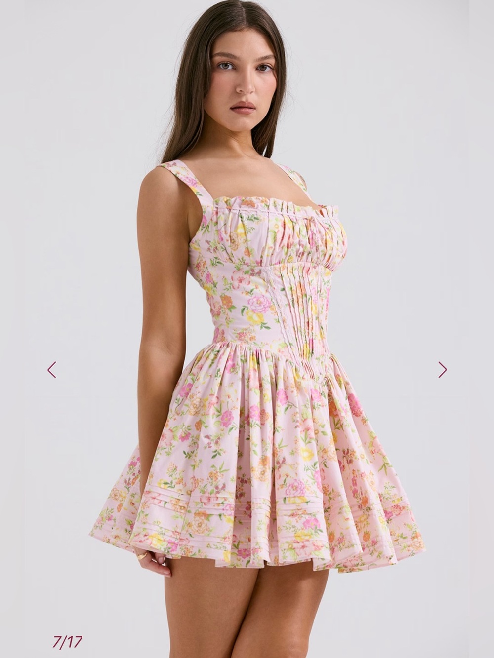 NWT HOUSE OF CB NATASSIA - Pink Meadow Cotton Mini Dress Size XS Longer length - Picture 7 of 16